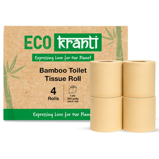 Eco Kranti - Bamboo Toilet Tissue Roll | 300 Pulls x 4 Packs