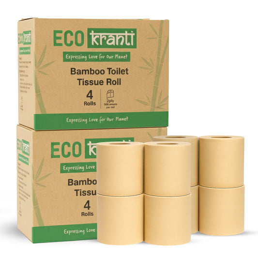 Eco Kranti - Bamboo Toilet Tissue Roll | 300 Pulls x 8 Packs