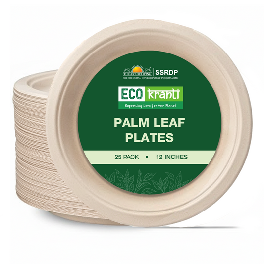 ECO kranti – 12 Inch Palm Leaf Disposable Plates | Pack of 25