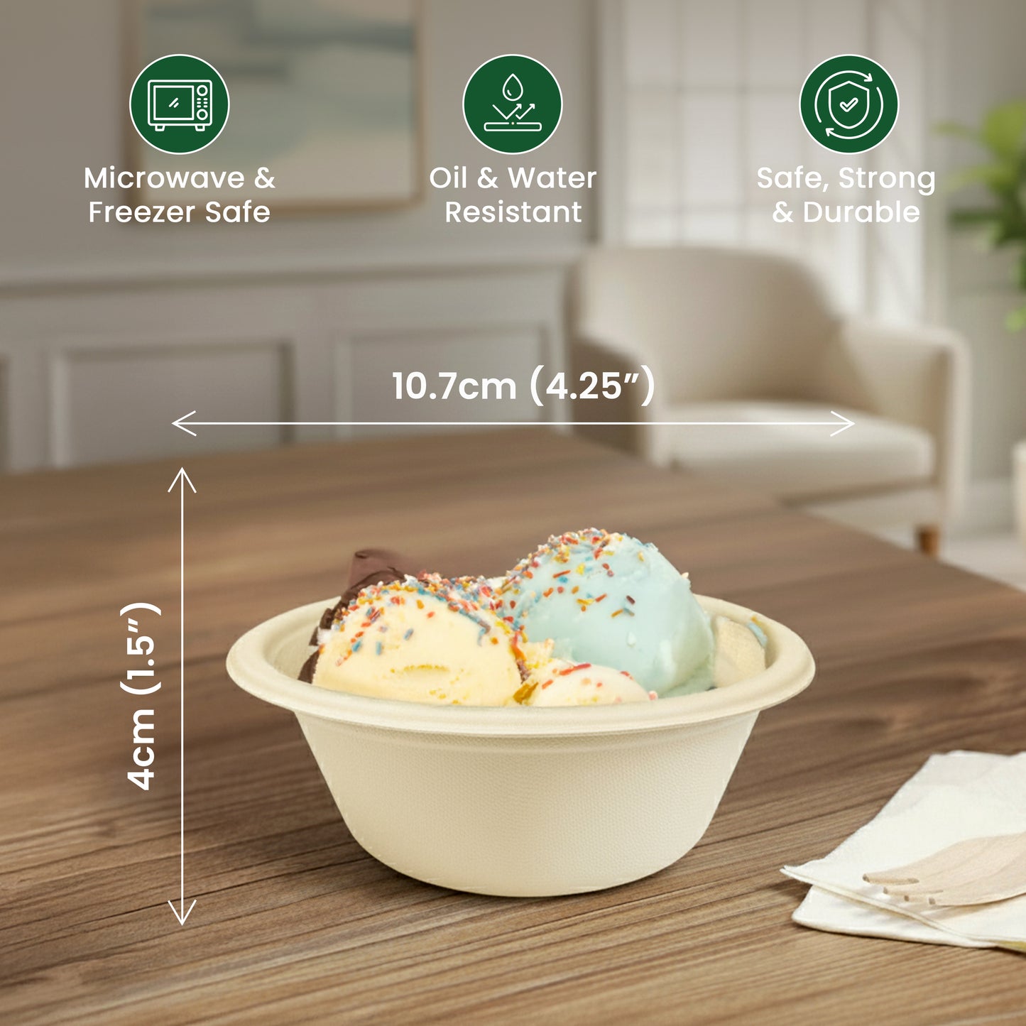 ECO kranti - 180ML Bagasse Disposable Bowls | Pack of 50
