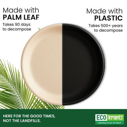 ECO kranti – 12 Inch Palm Leaf Disposable Plates | Pack of 25