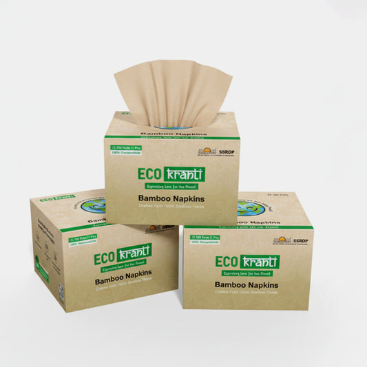 Eco Kranti – Bamboo Facial Tissue Napkins | 100 Pulls x 3 Packs