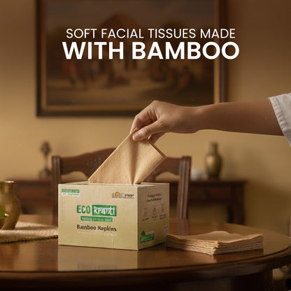 Eco Kranti – Bamboo Facial Tissue Napkins | 100 Pulls x 6 Packs