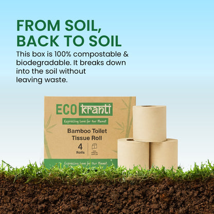 Eco Kranti - Bamboo Toilet Tissue Roll | 300 Pulls x 8 Packs