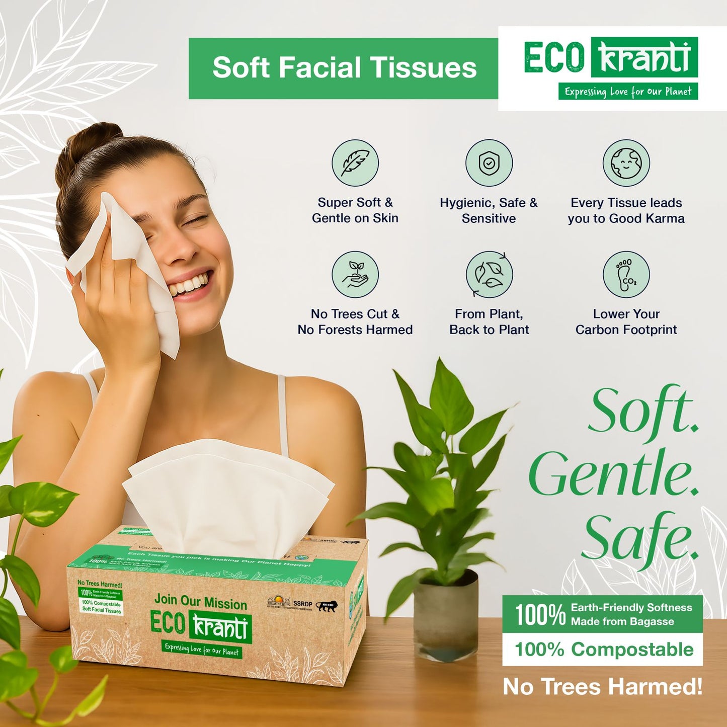 Ecokranti - Facial Tissue Paper(Pack of 6)